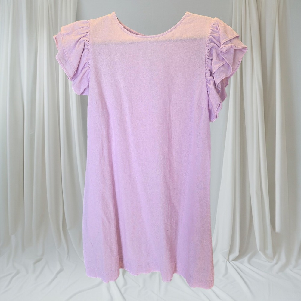 A New Day Lavender  Ruffle Sleeve Shift Dress Size Large Feminine Spring Summer